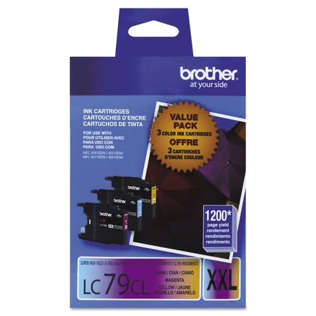 BROTHER Ink Cartridge, 3/Color, Cyan, Mgnt, Yell, PK3 LC793PKS